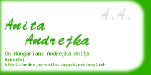 anita andrejka business card
